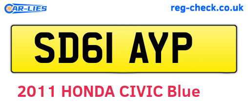 SD61AYP are the vehicle registration plates.