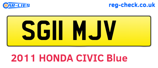 SG11MJV are the vehicle registration plates.