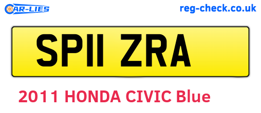 SP11ZRA are the vehicle registration plates.