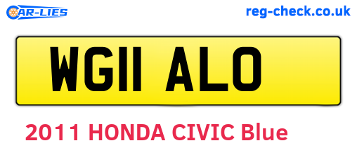 WG11ALO are the vehicle registration plates.