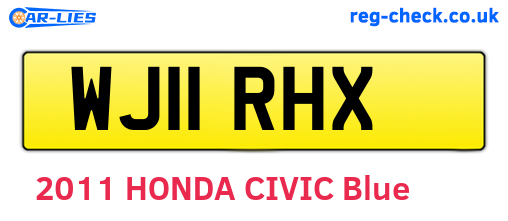 WJ11RHX are the vehicle registration plates.