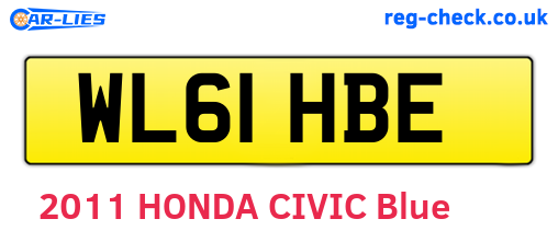WL61HBE are the vehicle registration plates.