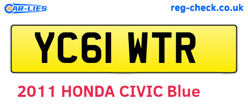 YC61WTR are the vehicle registration plates.