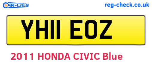 YH11EOZ are the vehicle registration plates.