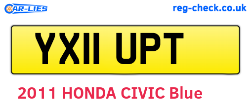 YX11UPT are the vehicle registration plates.