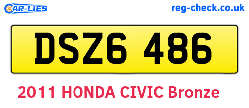 DSZ6486 are the vehicle registration plates.
