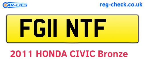 FG11NTF are the vehicle registration plates.