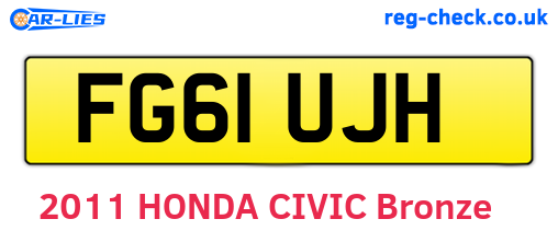FG61UJH are the vehicle registration plates.