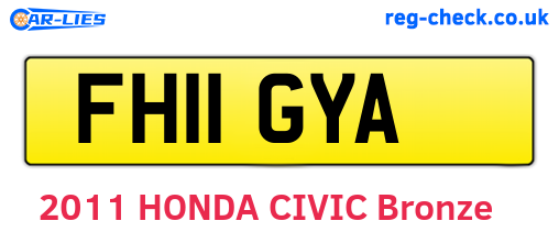 FH11GYA are the vehicle registration plates.