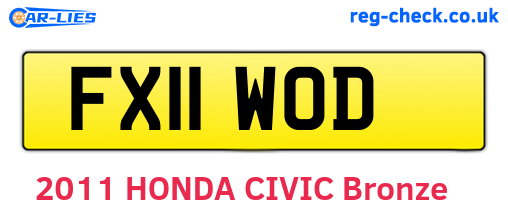 FX11WOD are the vehicle registration plates.