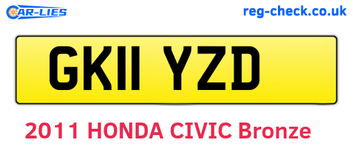 GK11YZD are the vehicle registration plates.