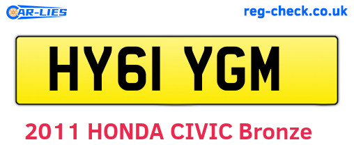 HY61YGM are the vehicle registration plates.