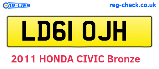 LD61OJH are the vehicle registration plates.
