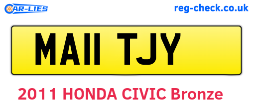 MA11TJY are the vehicle registration plates.