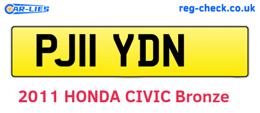 PJ11YDN are the vehicle registration plates.