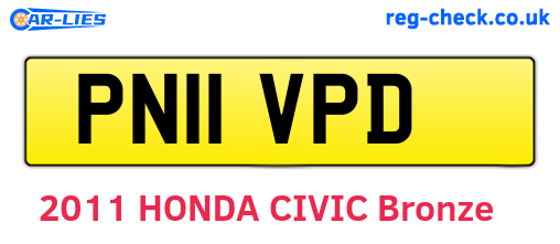 PN11VPD are the vehicle registration plates.
