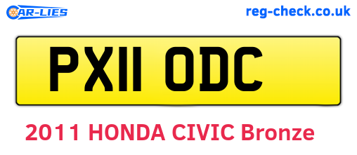 PX11ODC are the vehicle registration plates.