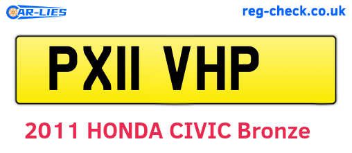 PX11VHP are the vehicle registration plates.