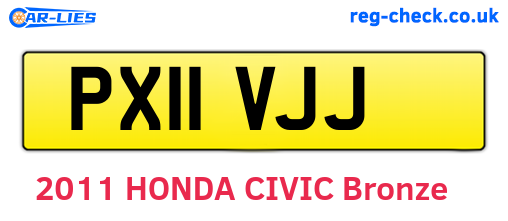 PX11VJJ are the vehicle registration plates.