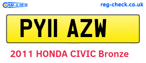 PY11AZW are the vehicle registration plates.