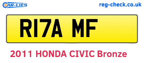 R17AMF are the vehicle registration plates.