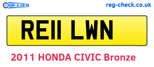 RE11LWN are the vehicle registration plates.