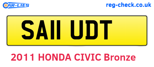SA11UDT are the vehicle registration plates.