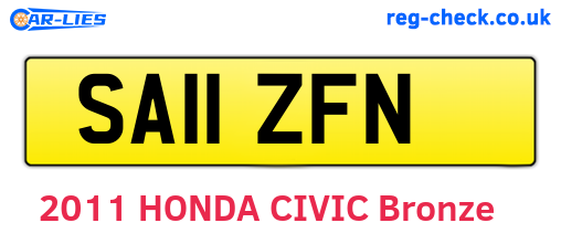 SA11ZFN are the vehicle registration plates.