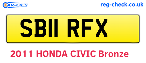 SB11RFX are the vehicle registration plates.