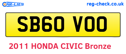 SB60VOO are the vehicle registration plates.