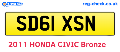SD61XSN are the vehicle registration plates.
