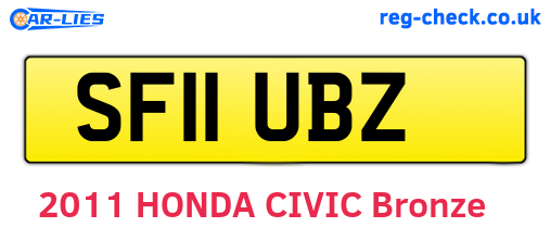 SF11UBZ are the vehicle registration plates.