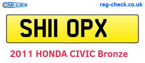 SH11OPX are the vehicle registration plates.