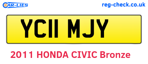 YC11MJY are the vehicle registration plates.