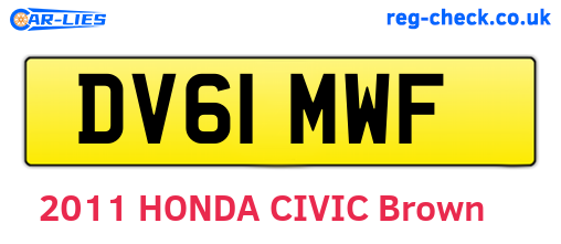 DV61MWF are the vehicle registration plates.