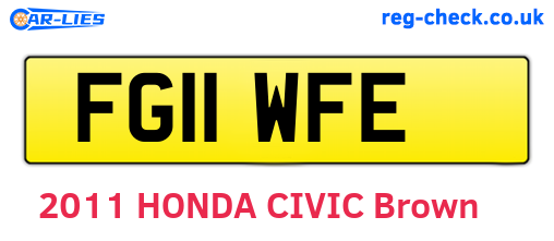 FG11WFE are the vehicle registration plates.