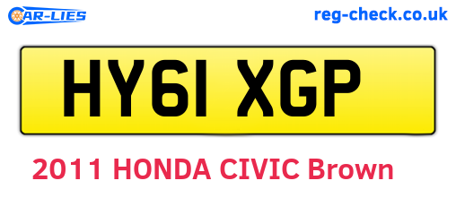 HY61XGP are the vehicle registration plates.
