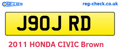 J90JRD are the vehicle registration plates.