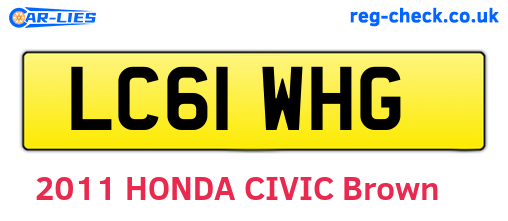 LC61WHG are the vehicle registration plates.