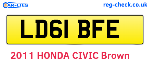 LD61BFE are the vehicle registration plates.