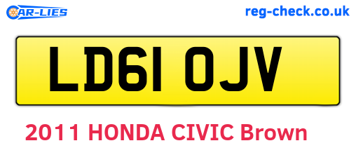 LD61OJV are the vehicle registration plates.