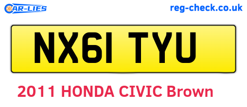 NX61TYU are the vehicle registration plates.