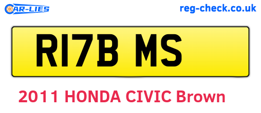 R17BMS are the vehicle registration plates.