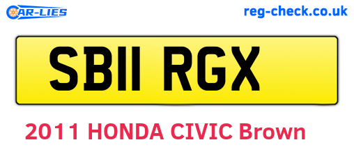 SB11RGX are the vehicle registration plates.
