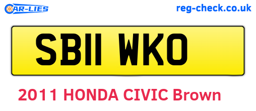 SB11WKO are the vehicle registration plates.
