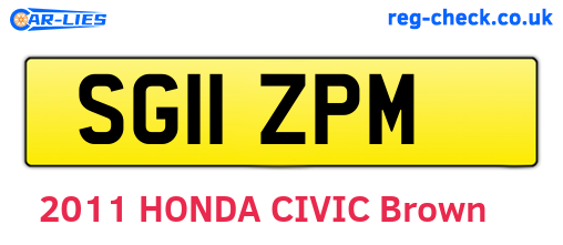 SG11ZPM are the vehicle registration plates.