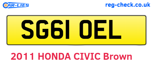 SG61OEL are the vehicle registration plates.