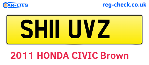 SH11UVZ are the vehicle registration plates.