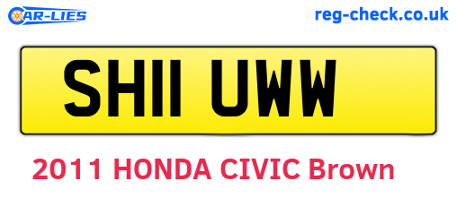 SH11UWW are the vehicle registration plates.