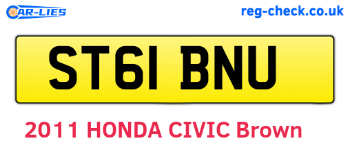 ST61BNU are the vehicle registration plates.